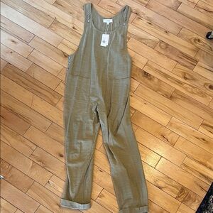 Olive Green Linen Jumpsuit